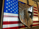 metal flag personalized metal art customized steel art decor scrolls oaktree monograms spartan firepit made by metal endeavors metalendeavors.com