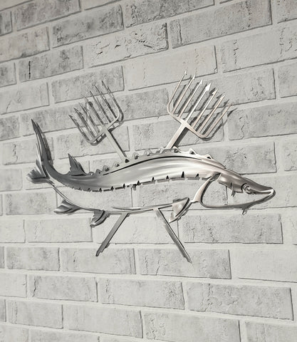 Sturgeon Fish with Spears