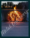 personalized metal art customized steel art decor scrolls oaktree monograms spartan firepit made by metal endeavors metalendeavors.com