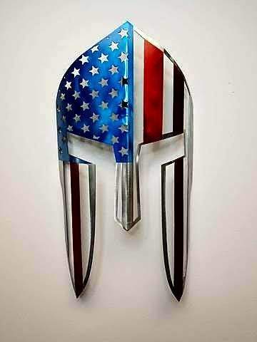 metal flag personalized metal art customized steel art decor scrolls oaktree monograms spartan firepit made by metal endeavors metalendeavors.com